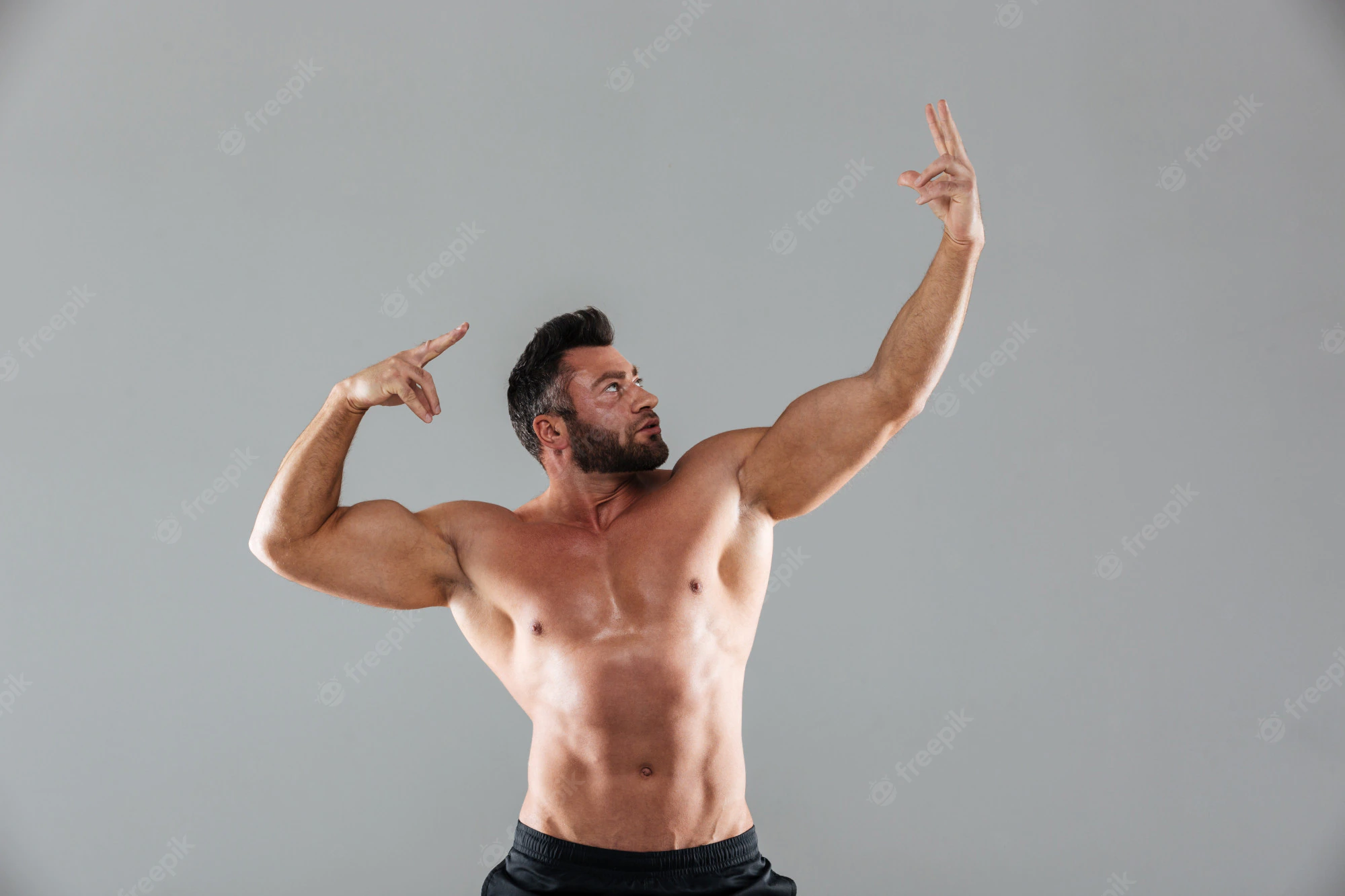 Muscle Man Flexing